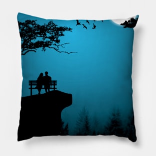 Couple love feel moment Landscape Art Pillow