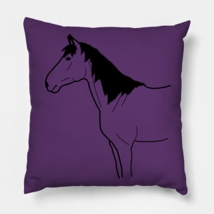 Black Horse Silhouette Pillow