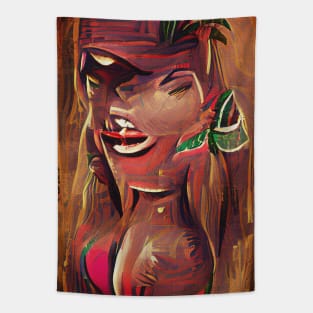 Tiki Queen Elizabeth who is also dead Tapestry