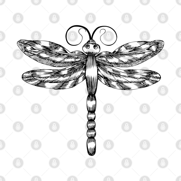 Dragonfly Hand Drawn by KC Happy Shop