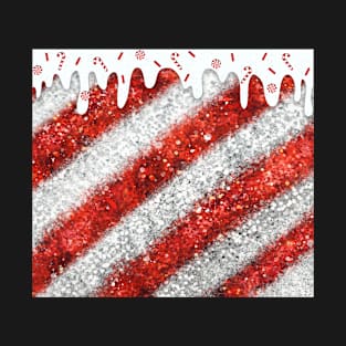 Peppermint Glitter Candy Cane with Frosting T-Shirt