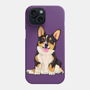 Cute sitting corgi tri color dog Phone Case