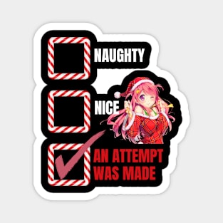 Naughty or Nice Christmas Girl Magnet