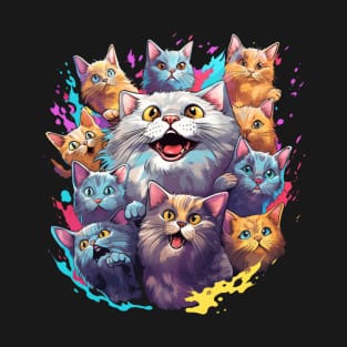 Colorful Kaleidoscope of Cats T-Shirt