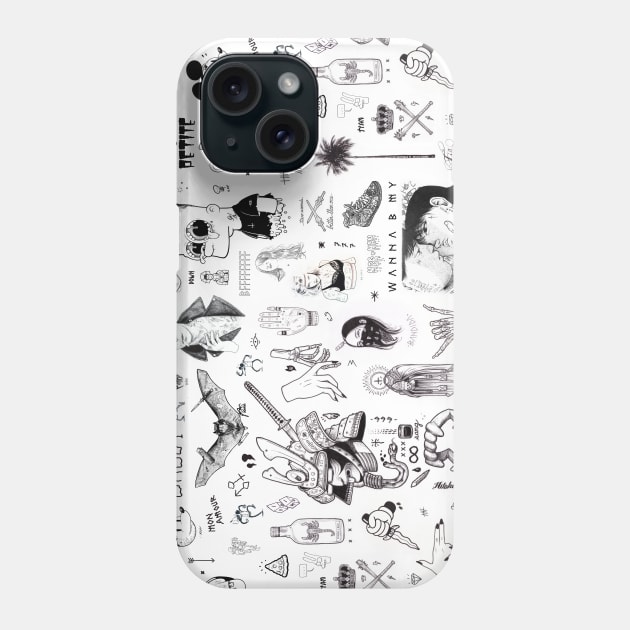 Flash Tattoo designs Phone Case by Peter Ricq