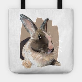 Brown Cream Rabbit Left _ Bunniesmee Tote