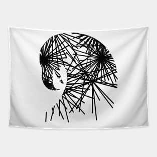 Eagle Fireworks Silhouette B&W Tapestry