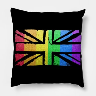 Rainbow British Flag Pillow