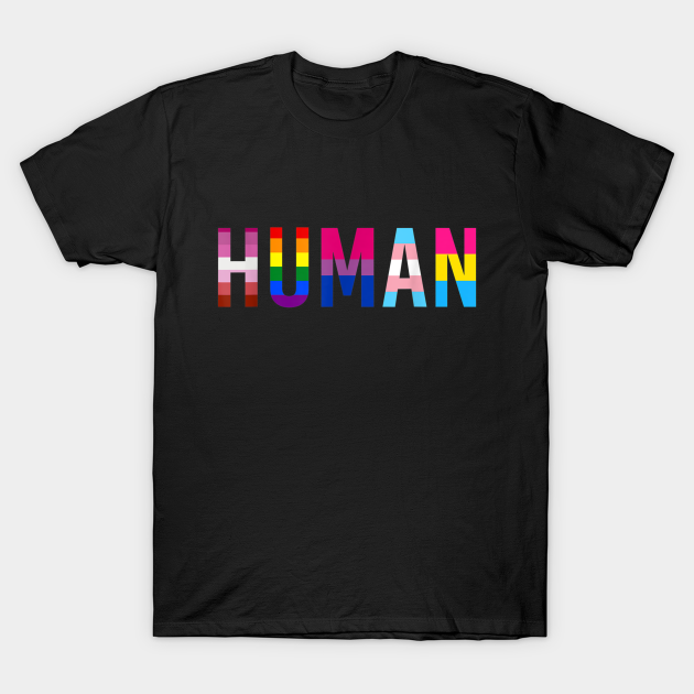 HUMAN LGBT Flag Gay Pride Month Transgender - Lgbt Pride - T-Shirt