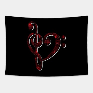 Treble Clef Bass Clef Heart Tapestry