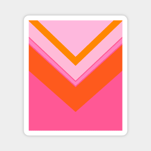 Pink and Orange, Geometric, Chevron, Pattern Magnet