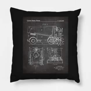 Ice Hockey Patent - Hockey Player Coach Team Art - Black Chalkboard Pillow