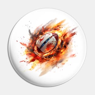 Flamming Rugby Ball Pin