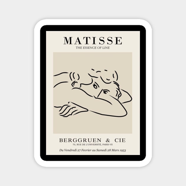 Henri Matisse - Line Drawing of Woman - Essense of Line Magnet by wesleygrant