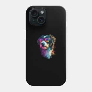 Colourful Cool Golden Doodle Dog with Sunglasses Phone Case