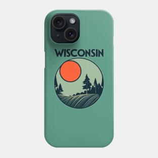 Wisconsin Sunset Forest  Tourism Poster Style Phone Case