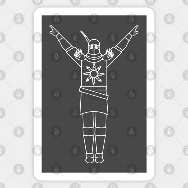 Solaire Praise The Sun White Lines Dark Souls Sticker Teepublic