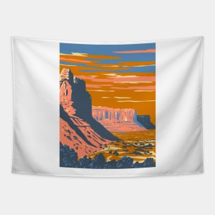 San Rafael Reef in Emery County Central Utah USA WPA Art Poster Tapestry