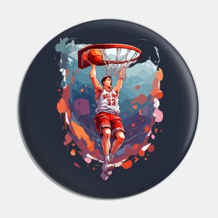 Basketball Lover Retro Design Pin