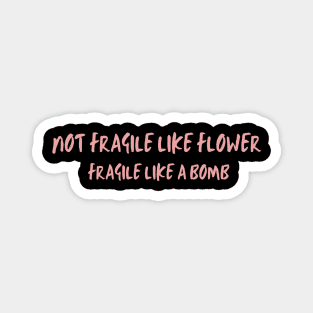 Not fragile like a flower fragile like a bomb Magnet