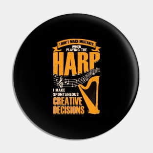 Funny Harp Player Music Musician Harpist Gift Pin
