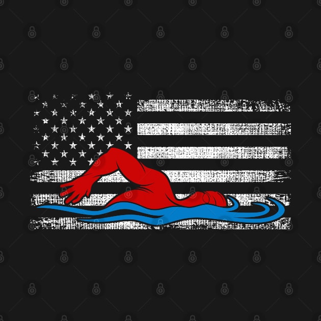 Swimming American Flag by lenaissac2