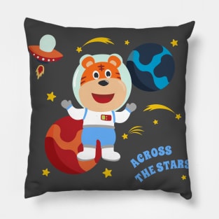 Space dog or astronaut in a space suit with cartoon style. Pillow