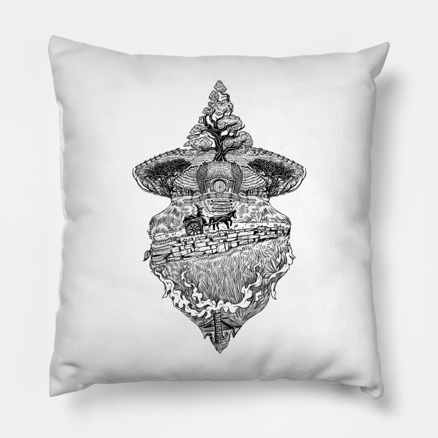 Wandering Wizard Pillow by stevenlefcourt