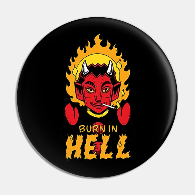 Devil Puppet Burn in Hell Pin by tazannaophelia