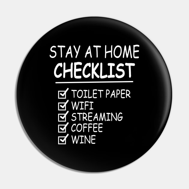 Stay At Home Checklist Toilet Paper Wifi Streaming Coffee Wine Pin by Madelyn_Frere