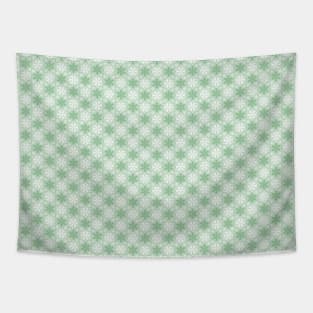 Bright Green and Winter White Snowflakes Pattern Tapestry