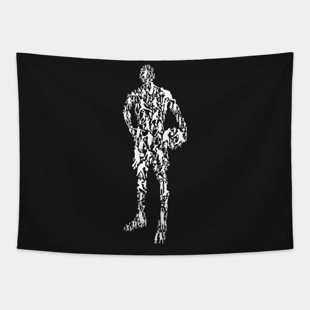 Basketball Player Silhouette Gift design Tapestry by theodoros20