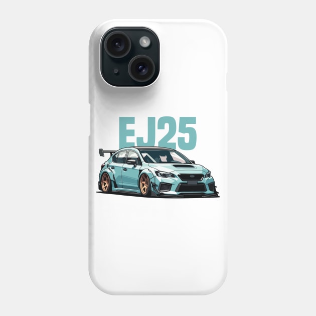 Subaru WRX STI Car Art - Impreza EJ25 Widebody Modified JDM Car Phone Case by JDM-Rey