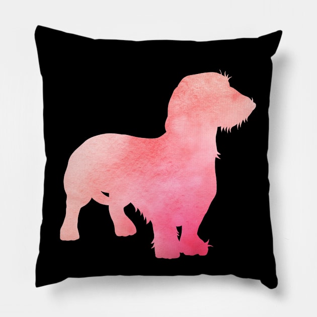 Pink Dachshund Pillow by TheJollyMarten