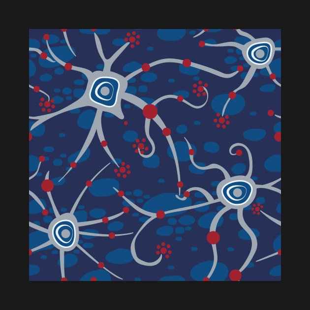 neural network - dark blue and red pattern by colorofmagic