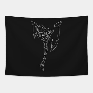 God King Ax (White) Tapestry