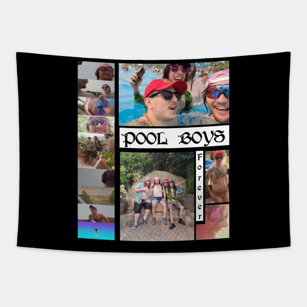 Pool Boys Collage Tapestry by PoolBoysApparel