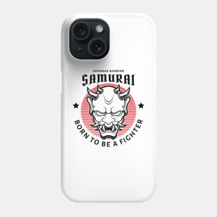 Samurai Oni Mask Illustration Phone Case