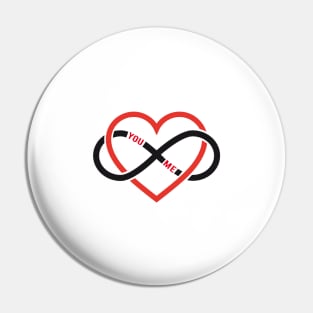 never ending love, red heart with infinity sign Pin