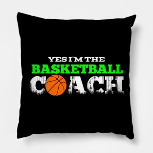 Basketball Coach - Retro Distressed Grunge Pillow