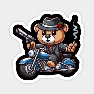 Mob teddy bear on motor bike Magnet