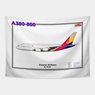 Airbus A380-800 - Asiana Airlines (Art Print) Tapestry