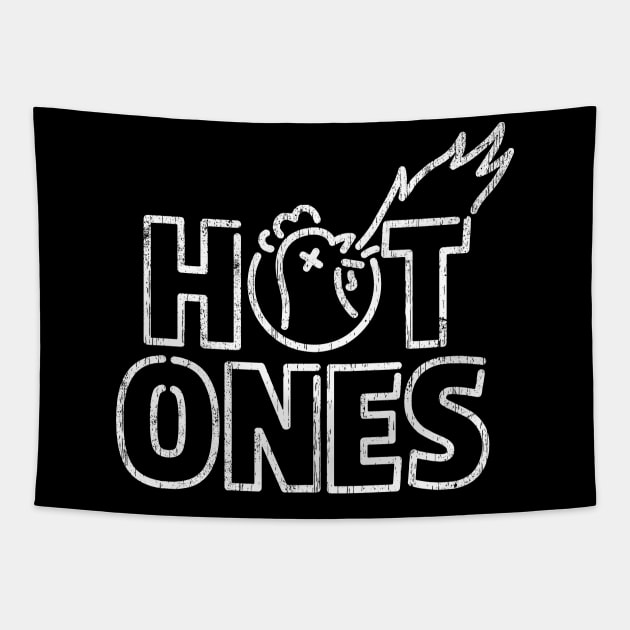 Hot Ones White Tapestry by Super Cell Art