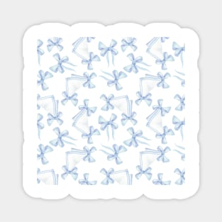 Blue Ribbons and Bows Pattern Magnet