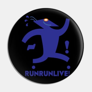 RunRunLive Navy Logo for shirts Pin