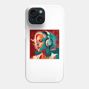 Excessivism Art White Woman Listening Music Lover Throw Phone Case