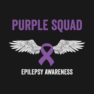 purple squad epilepsy awareness month - flying purple ribbon epilepsy support T-Shirt