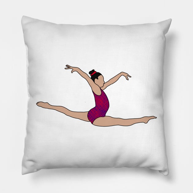 Leanne Wong Gymnastics Drawing Pillow by GrellenDraws