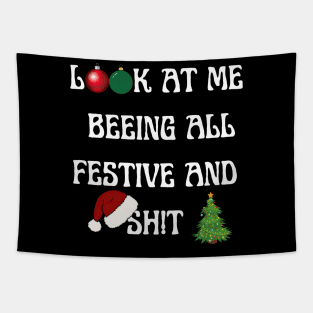 Festive, Humor & Christmas Tree: Gift Idea Tapestry