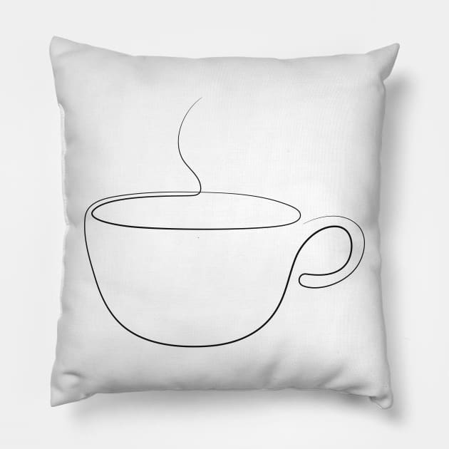 coffee mug or tea cup - abstract line art Pillow by addillum